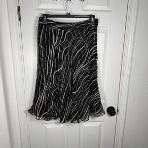 Jones New York Black and Cream A-Line Skirt